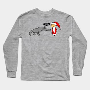 Santa Claus and Wolf Long Sleeve T-Shirt